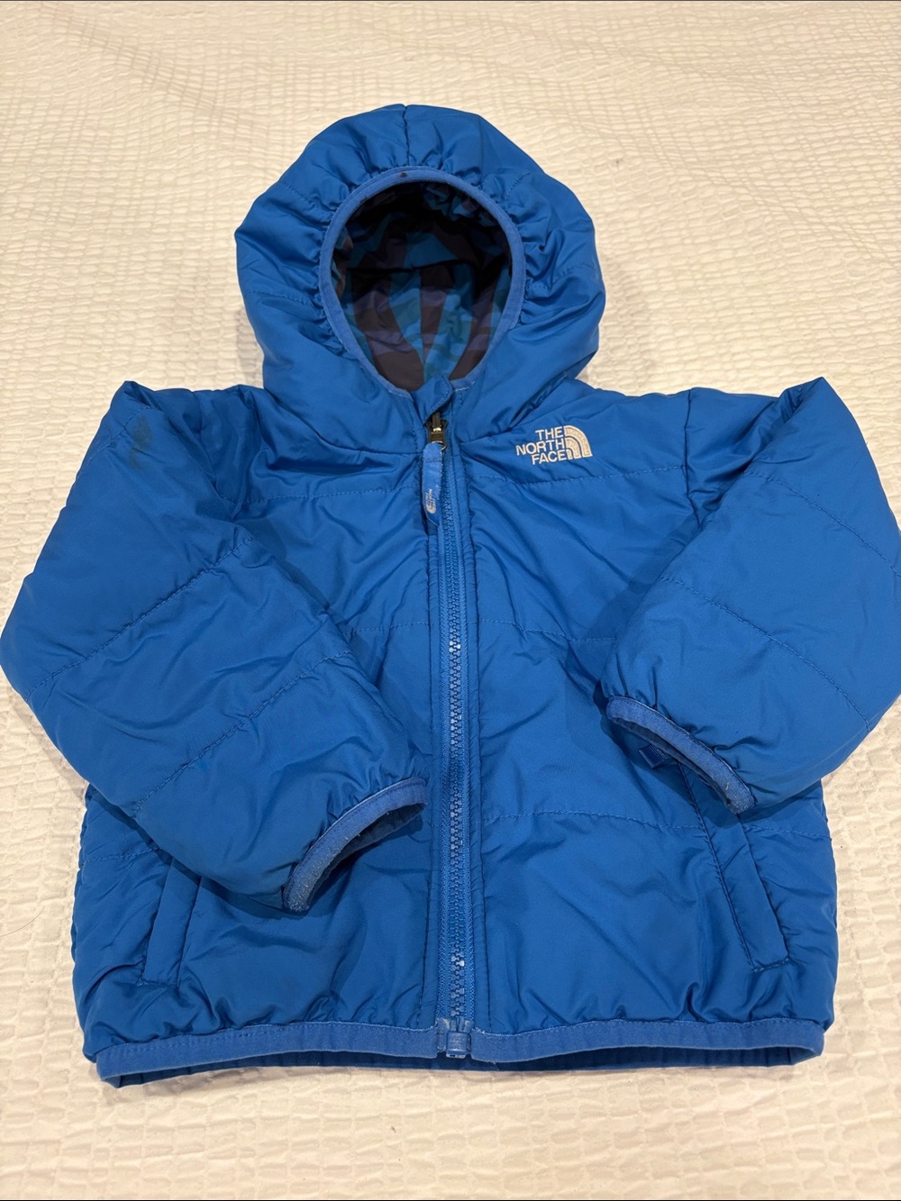 The North Face Kids Blue Hooded Reversible Jacket
Size 2T
